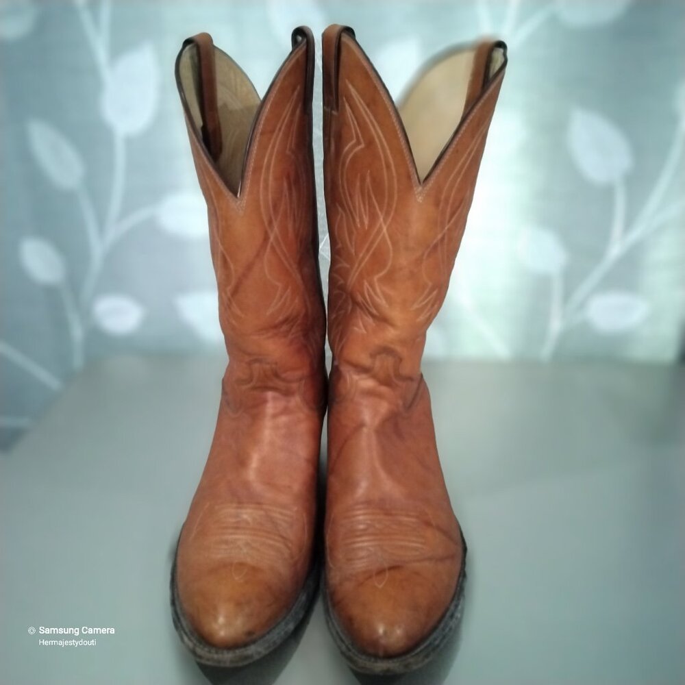 Justin Men's Western Cowboy Boots Good Used Condition Style 1632vSize 13D